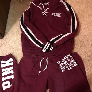 Pink (Victoria secret) Burgundy jogging suit
